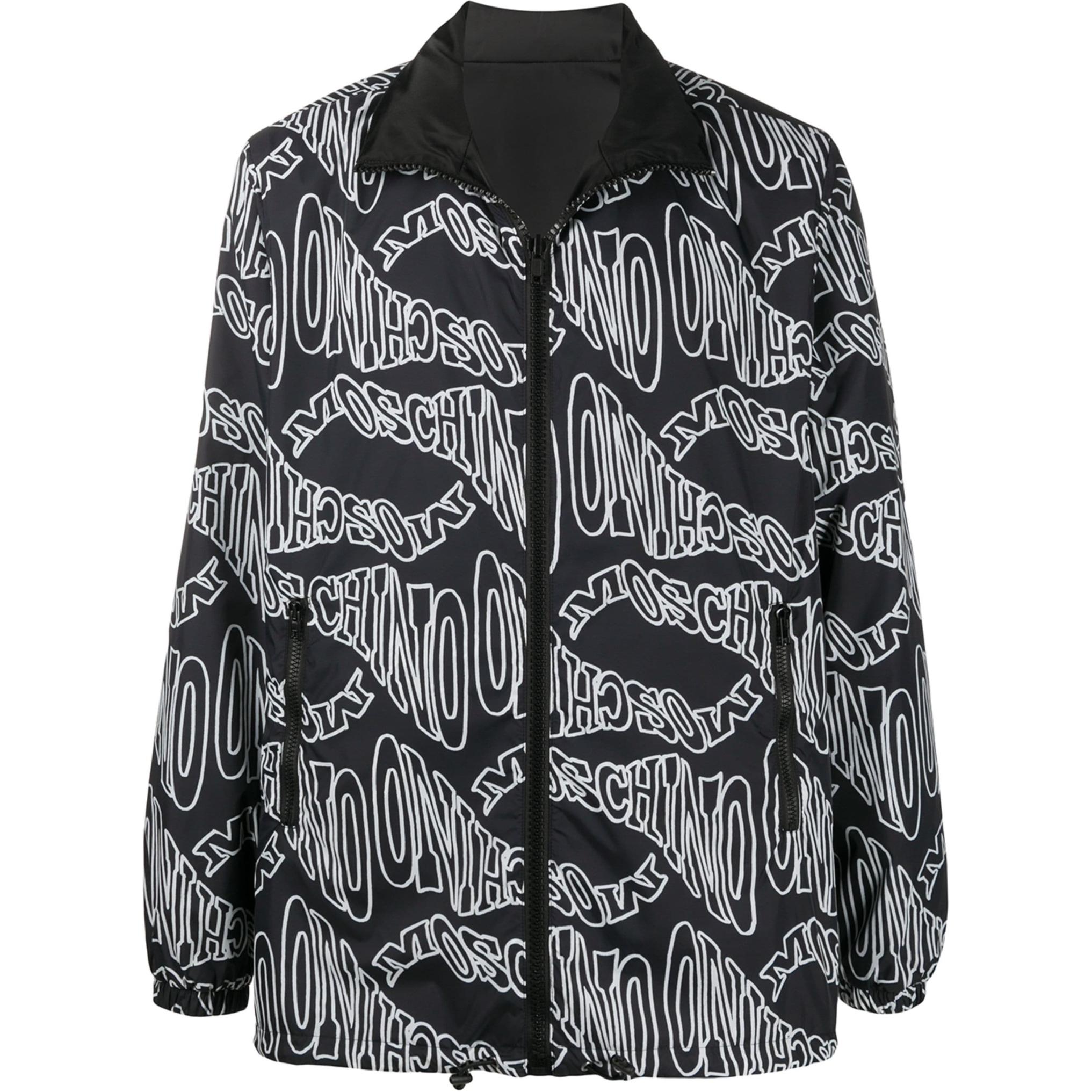 MOSCHINO Black Logo Double-Sided Wrap Long-Sleeve Jacket A06297054-BIACK