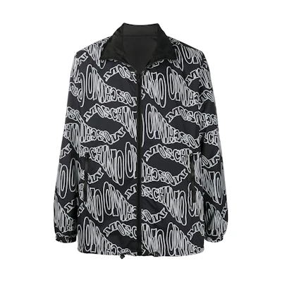 MOSCHINO Black Logo Double-Sided Wrap Long-Sleeve Jacket A06297054-BIACK