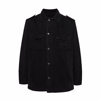 MOSCHINO Black Logo Embroidered Long Sleeve Jacket with Buckle Cuffs A062320191555