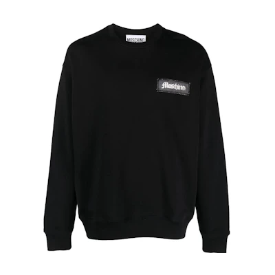 MOSCHINO Black Logo Patch Crewneck Long-Sleeve Sweatshirt J17397028