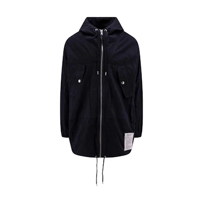 MOSCHINO Black Mid-Length Zip-Up Hooded Jacket J0622-7023-0555