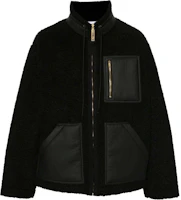 MOSCHINO Black Patchwork Zipper Pocket Long Sleeve Jacket A062052681555 MOSCHINO Black Patchwork Zipper Pocket Long Sleeve Jacket A062052681555