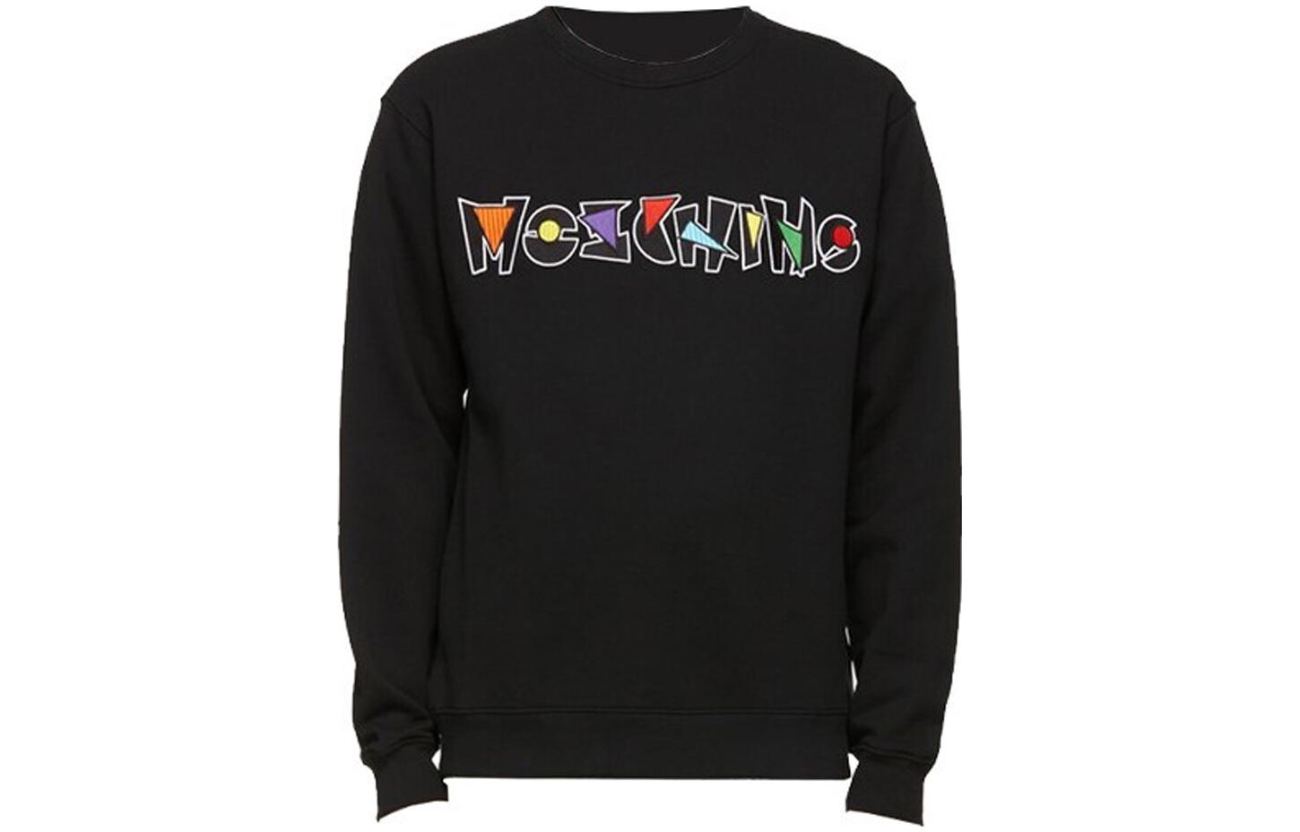 Moschino Black Pullover Sweatshirt with Letter Pattern 173220271555