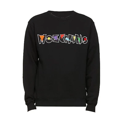 Moschino Black Pullover Sweatshirt with Letter Pattern 173220271555