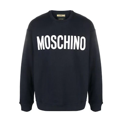 MOSCHINO Black Pullover Sweatshirt with Lettering Design A170152281002