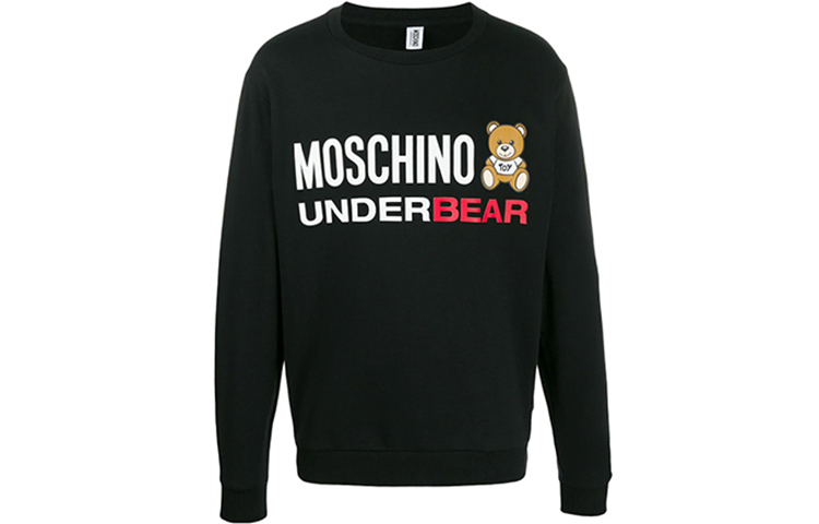 MOSCHINO Black Pullover Sweatshirt with Printed Logo A1701-8126-0555