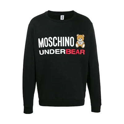 MOSCHINO Black Pullover Sweatshirt with Printed Logo A1701-8126-0555