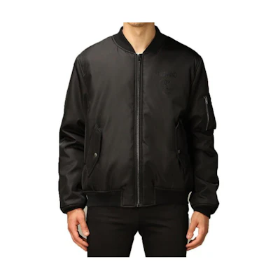 MOSCHINO Black Relaxed Fit Solid Zip Hoodie ZPJ0616