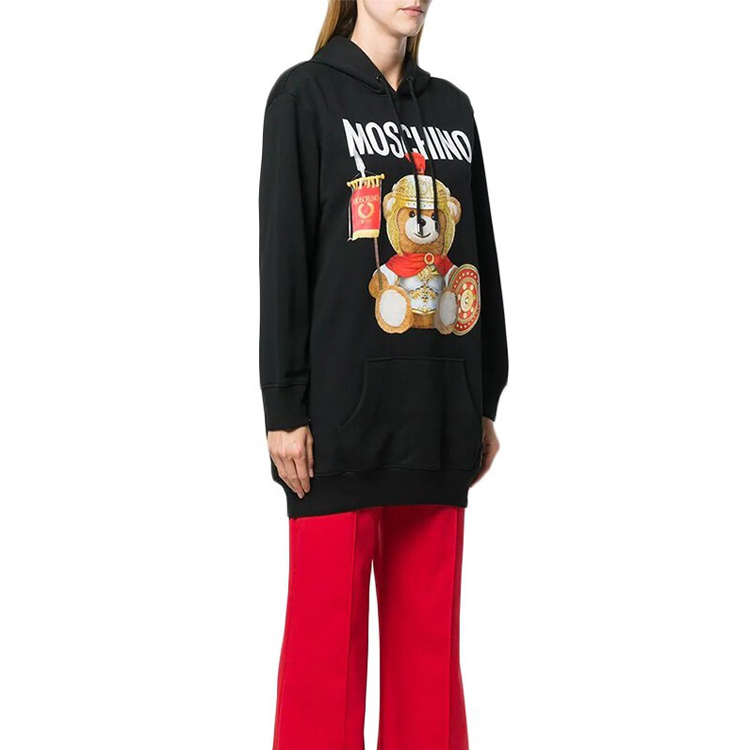 Purchase Moschino Hoodie Dress Lengan Panjang Cetakan Roman Teddy Bear Hitam. E-V0427-5527-2555