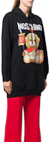 Purchase Moschino 黑色羅馬泰迪熊印花連帽長袖洋裝。 E-V0427-5527-2555