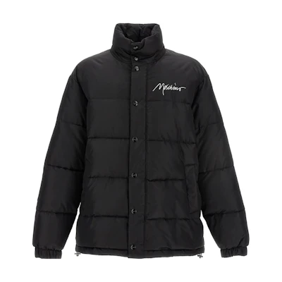 MOSCHINO Black Slim-fit Jacket with Letter Print and Snap Buttons A0629-5215-1555