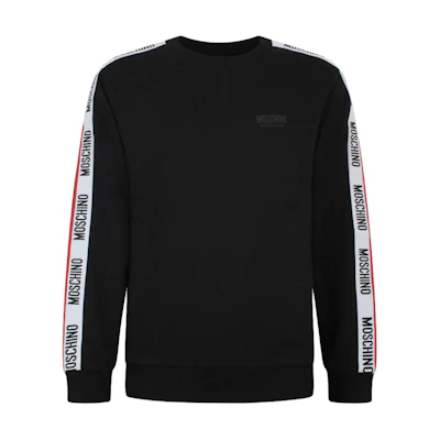 MOSCHINO Black Stripe Print Colorblock Long Sleeve Sweatshirt A1781-4413-0555