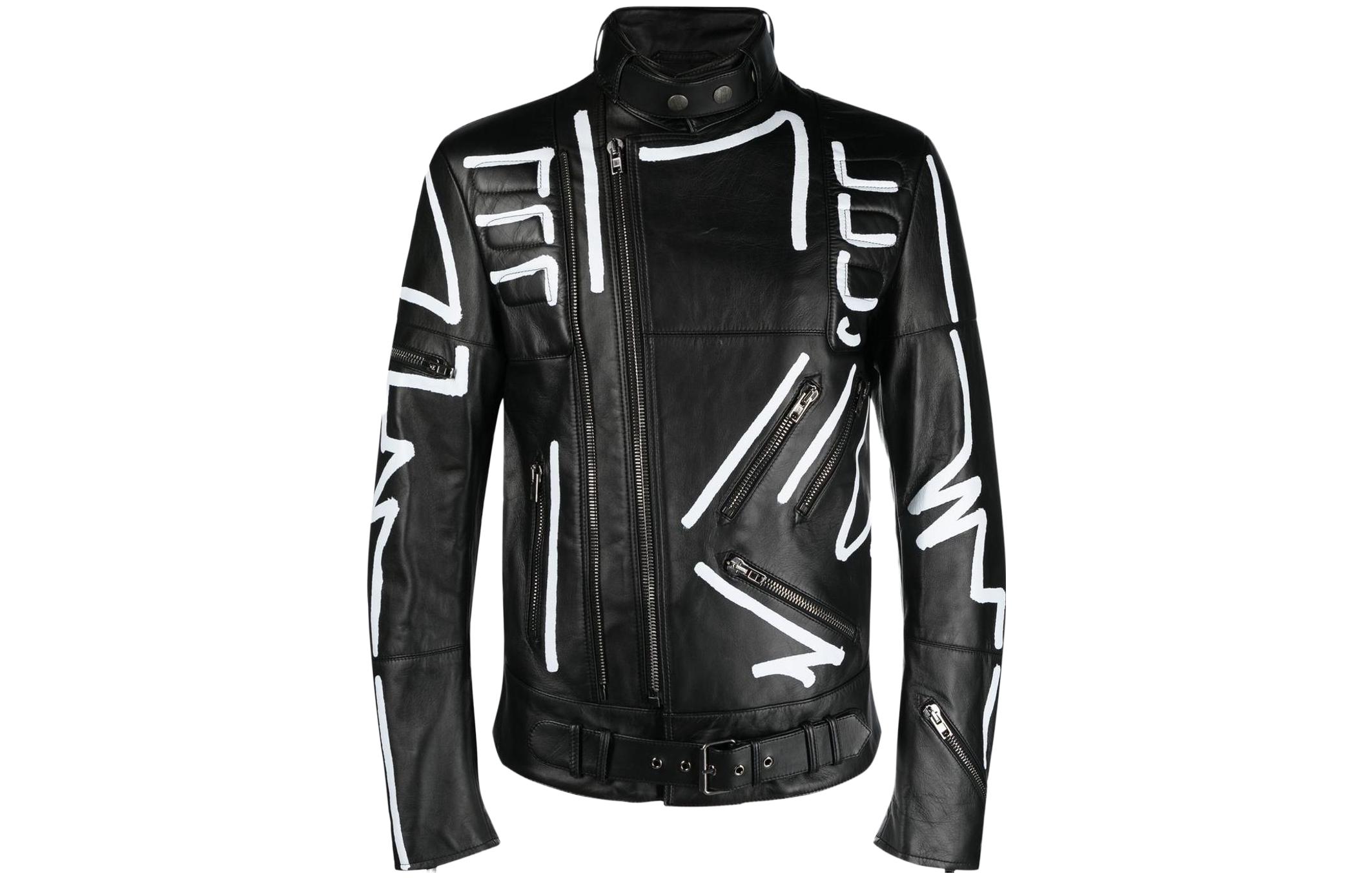 MOSCHINO Black Striped Wave Pattern Long-Sleeve Jacket 231ZZA370502701555