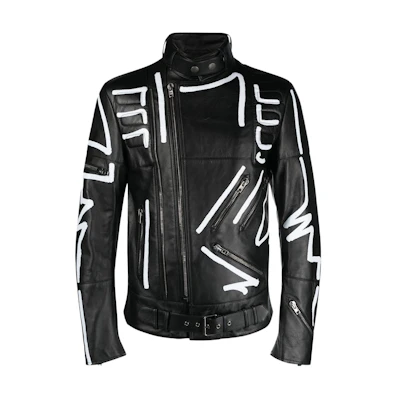 MOSCHINO Black Striped Wave Pattern Long-Sleeve Jacket 231ZZA370502701555
