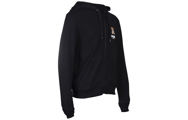 Purchase 모스키노 블랙 테디베어 프린트 남성 지퍼 후디. A1722-8104-0555