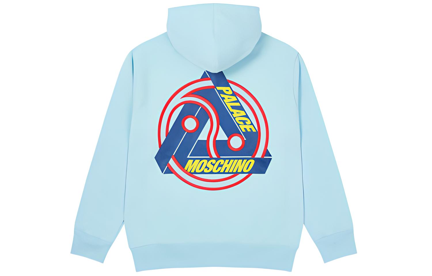 Moschino Blue Big Logo Back Hoodie Unisex ZCA170113171295