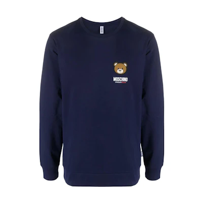 Moschino Blue Crewneck Pullover Sweatshirt with Animal Print Design A1288-4411-0290