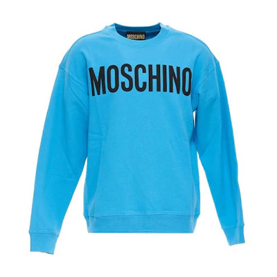 MOSCHINO Blue Crewneck Sweatshirt with Letter Logo Long Sleeves 1701-2028-1304