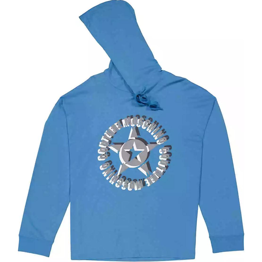 MOSCHINO Blue Logo Printed Pullover Hoodie A1211-7040-1307