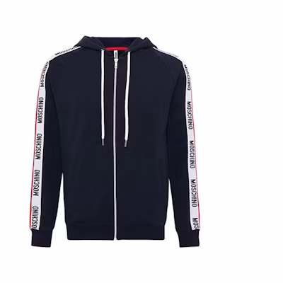 MOSCHINO Blue Logo Zip-Up Cotton Sweatshirt Jacket 1-A1714-8101-0290