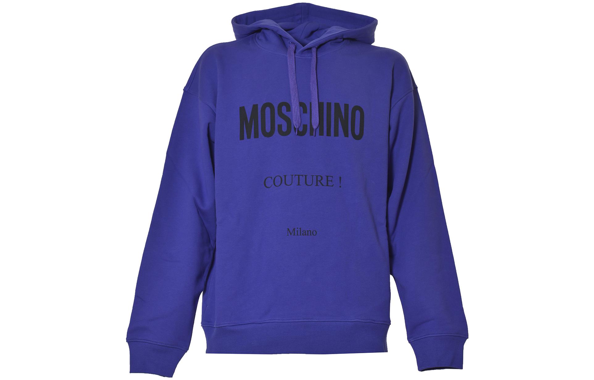 MOSCHINO Blue Loose-Fit Crewneck Sweatshirt with Letter Print Design A1706-5228-1278
