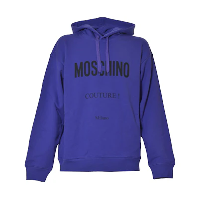 MOSCHINO Blue Loose-Fit Crewneck Sweatshirt with Letter Print Design A1706-5228-1278