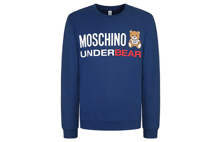 MOSCHINO Blue Pullover Sweatshirt with Teddy Bear Logo Print 1-A1701-8112-0290