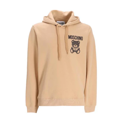 MOSCHINO Brown Solid Color Hoodie with Logo Embroidery 1727-2028-V1148