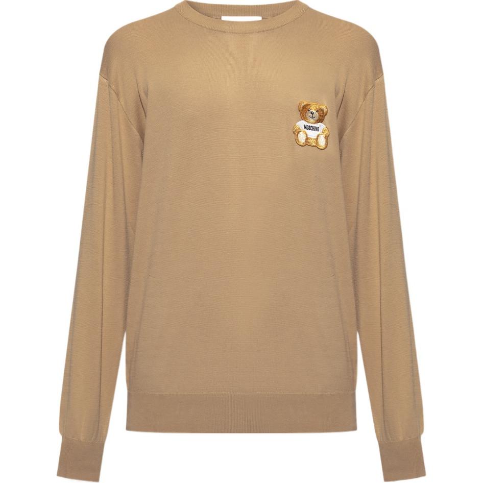 Moschino Brown Solid Color Round Neck Pullover Loose-Fit Sweatshirt V0902-2001-0148