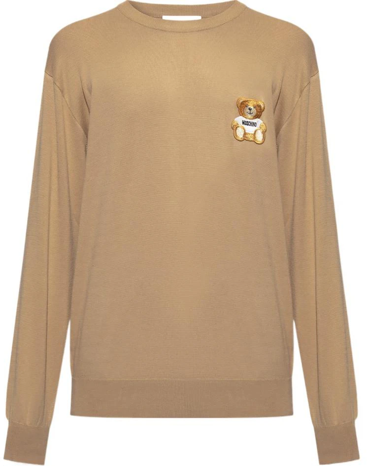 moschino-brown-solid-color-round-neck-pullover-loose-fit-sweatshirt-v0902-2001-0148