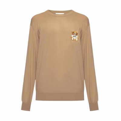 Moschino Brown Solid Color Round Neck Pullover Loose-Fit Sweatshirt V0902-2001-0148