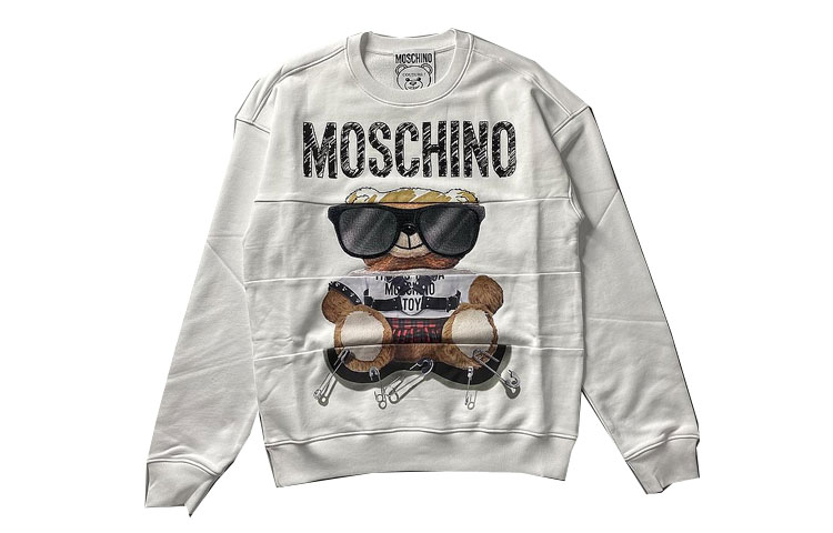 MOSCHINO Cartoon Bear Logo Print Crewneck Sweatshirt Grey () ZV1702-5227-1001