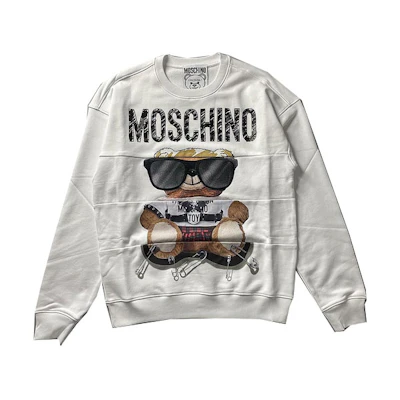 MOSCHINO Cartoon Bear Logo Print Crewneck Sweatshirt Grey () ZV1702-5227-1001