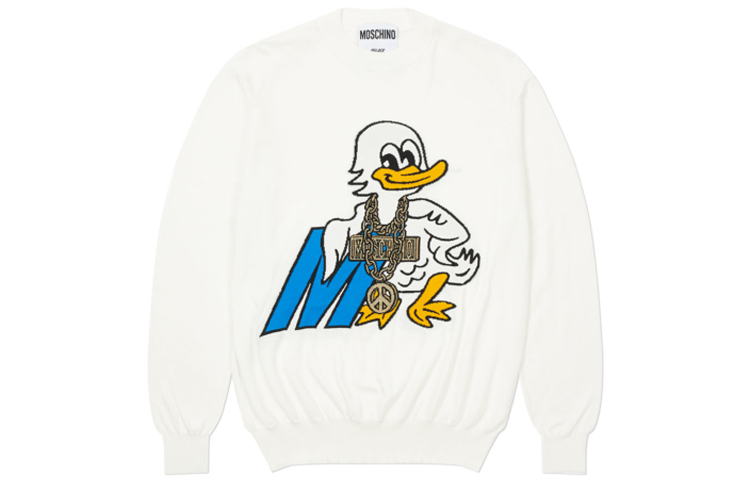 Moschino Cartoon Print Crewneck Sweatshirt Unisex White ZCA090213021002