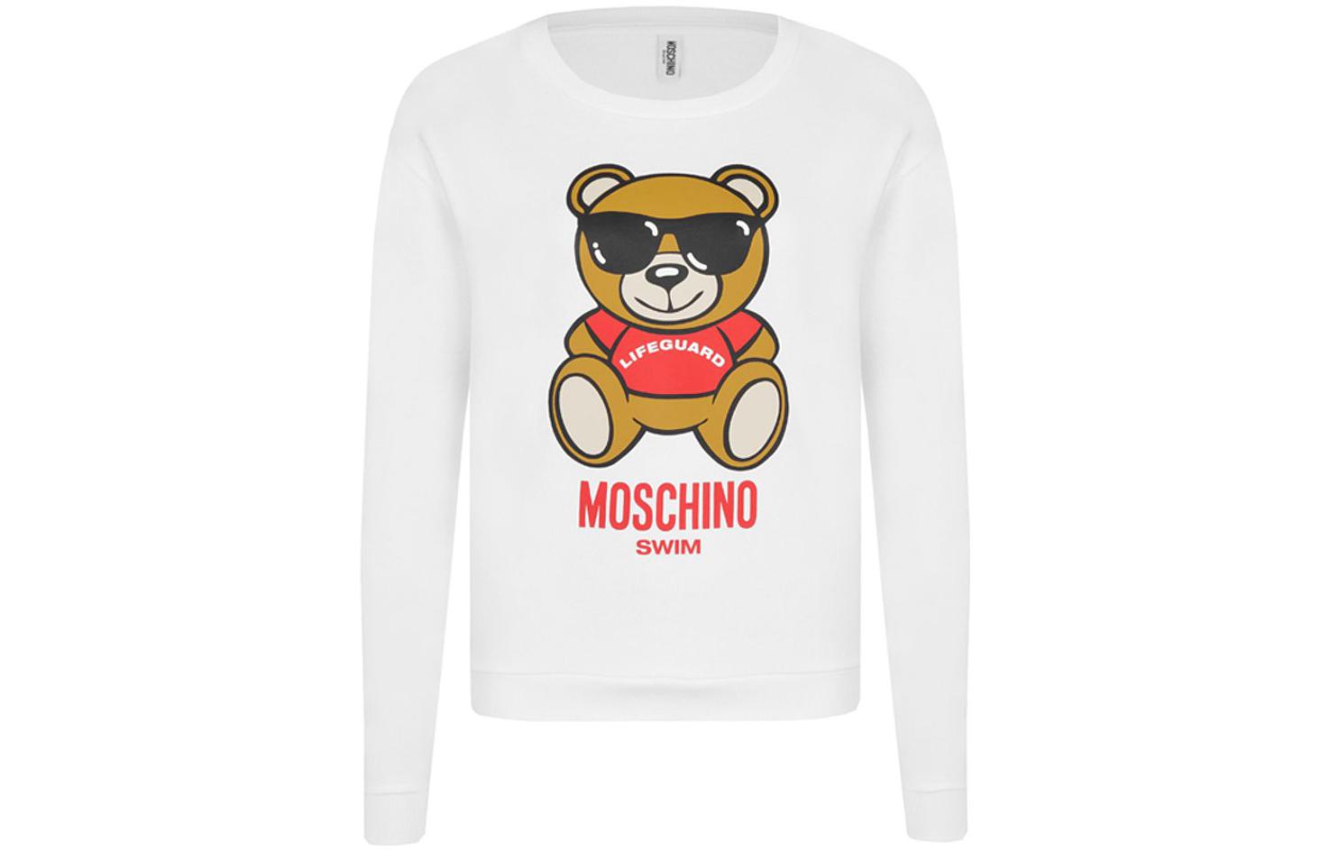 MOSCHINO Cartoon Print Crewneck Sweatshirt White 17052305-1