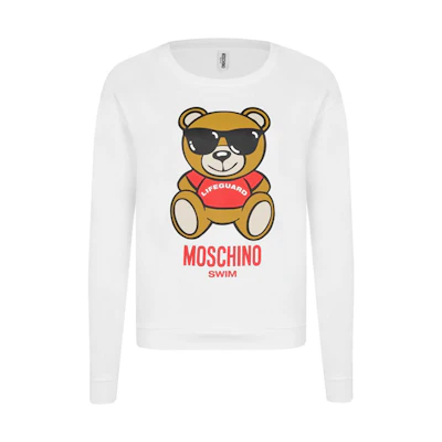 MOSCHINO Cartoon Print Crewneck Sweatshirt White 17052305-1