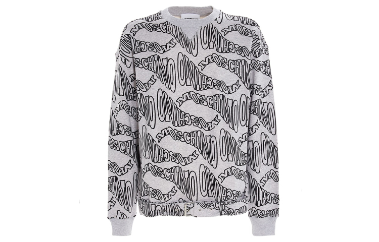 MOSCHINO Casual Crewneck Logo Print Sweatshirt Men’s Grey A1718-7027-1485