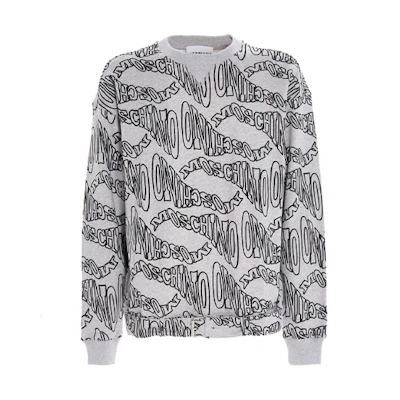 MOSCHINO Casual Crewneck Logo Print Sweatshirt Men’s Grey A1718-7027-1485