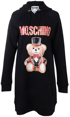 moschino-circus-magic-cartoon-bear-print-black-hoodie-dress-v0453-0527-3555