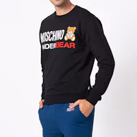 Sizing MOSCHINO 經典Logo印花男女款黑色運動衫 1-A1701-8106-0555