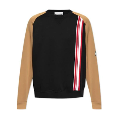 MOSCHINO Color-Block Crewneck Pullover Sweatshirt Black A1726-7029-1555