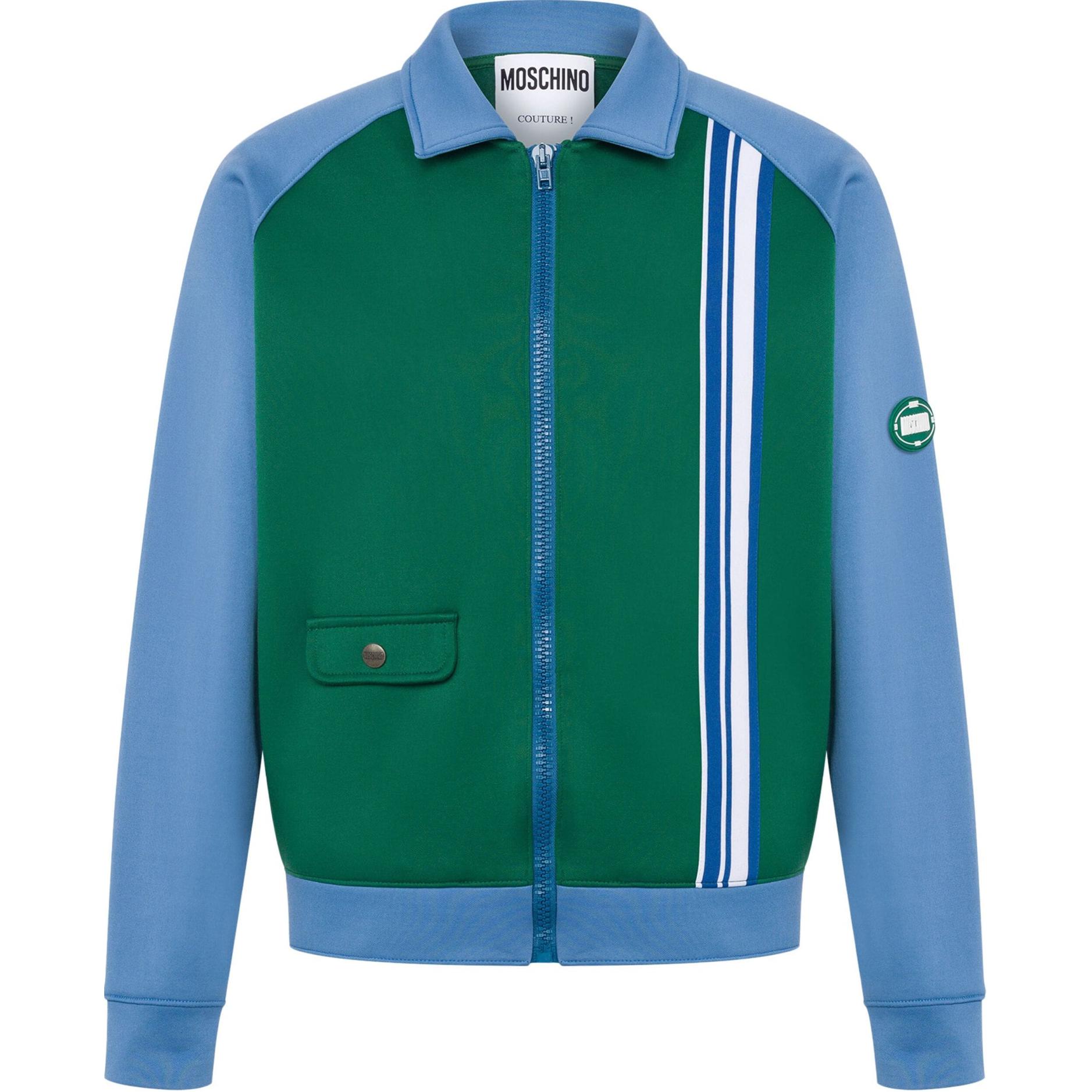 Moschino Colorblock Blue Long-Sleeve Track Jacket J171970291389