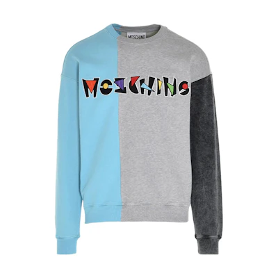 Moschino Colorblock Logo Print Crewneck Oversized Sweatshirt Men A1731-2028-2888