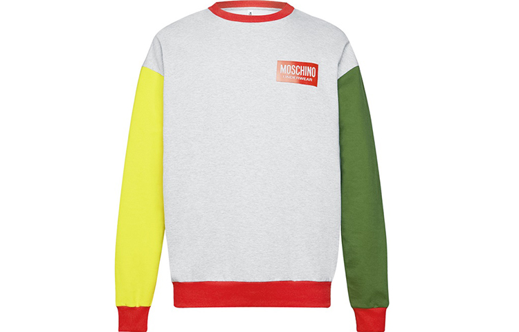 MOSCHINO Colorblock Pullover Sweatshirt with Logo Design A1715-8111-1888