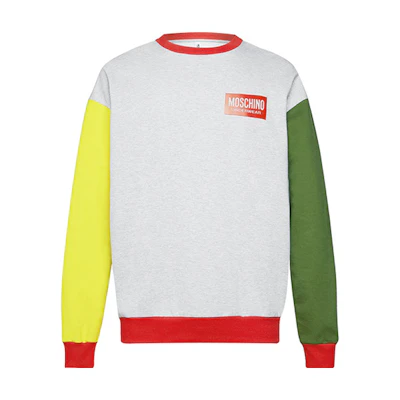 MOSCHINO Colorblock Pullover Sweatshirt with Logo Design A1715-8111-1888