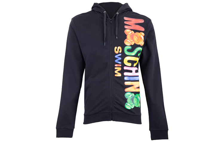 MOSCHINO Colorful Letter Bear Hoodie Jacket Men’s Black A1702-2318-0555