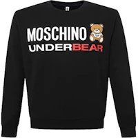 Moschino Cotton Logo Crewneck Sweatshirt Unisex Black Long Sleeve A1701-8106-555 Moschino Cotton Logo Crewneck Sweatshirt Unisex Black Long Sleeve A1701-8106-555