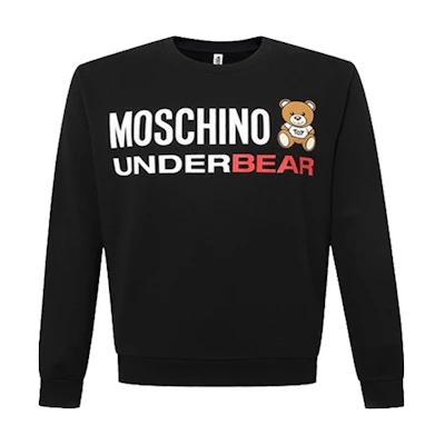 Moschino Cotton Logo Crewneck Sweatshirt Unisex Black Long Sleeve A1701-8106-555