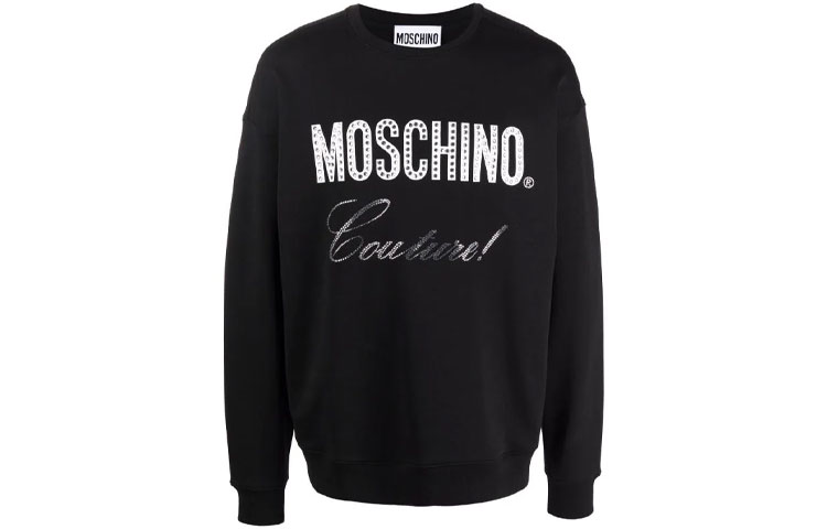 MOSCHINO Crystal Studded Sweatshirt Black A1701-7027-1555