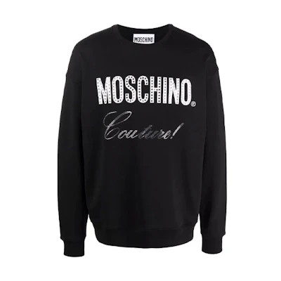 MOSCHINO Crystal Studded Sweatshirt Black A1701-7027-1555